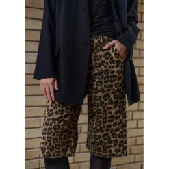 Black Colour BCABBIE LONG SHORTS - Lang bermuda shorts 40754 Leopard fra Black Colour