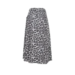 Black Colour BCABBIE SKIRT - Grå leopard nederdel 40728 Lt. Grey Leo fra Black Colour