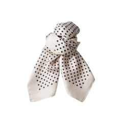 Black Colour BCBIANCA MINI SCARVES - Hvidt prikket tørklæde 3622 Off White Dot fra Black Colour