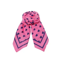 Black Colour BCCLAUDIA LOVE MINI SCARVES - Pink tørklæde med hjerter 3618 Pink Navy fra Black Colour