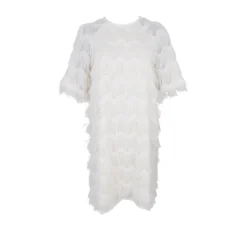 Black Colour BCGATSBY DRESS - Hvid kjole med frynser 40708 Off White fra Black Colour