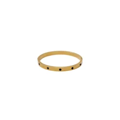 Black Colour BCGRACE RHINESTONE BRACELET - Guld armbånd med sorte sten 4428 Gold Coloured w. black stone fra Black Colour