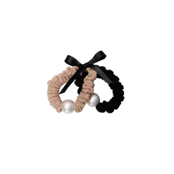 Black Colour BCHAVEN MINI SCRUNCHIE 2 PCS SET - Lurex scrunchie 6829 Black/Golden fra Black Colour
