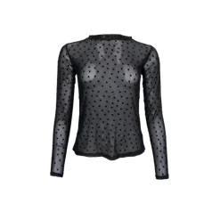 Black Colour BCISOLE LOVE MESH BLOUSE - Sort mesh 40825 Black Heart fra Black Colour