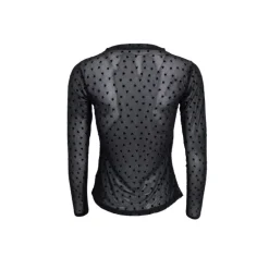 Black Colour BCISOLE LOVE MESH BLOUSE - Sort mesh 40825 Black Heart fra Black Colour