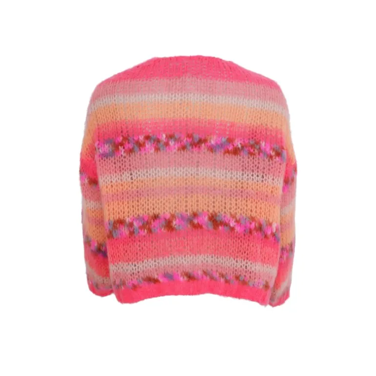 Black Colour BCLAGOON MULTI STRIPED CARDIGAN - 1201 Peach Multi fra Black Colour