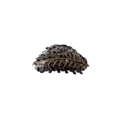 Black Colour BCLEAF Gold hair claw - Sort blad klemme med guld 5775 Black fra Black Colour