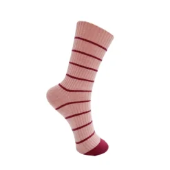 Black Colour BCLIANA SOCK - Rosa strømpe med bordeaux stribe 4301 Dust Rose fra Black Colour