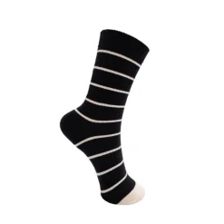Black Colour BCLIANA SOCK - Sort strømpe med offwhite stribe 4301 Black fra Black Colour