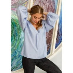 Black Colour BCLOUISA RAGLAN BLOUSE - Lyseblå Bluse 40799 Lt. Blue fra Black Colour