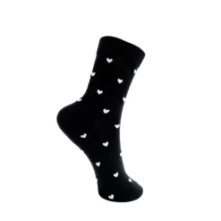 Black Colour BCLOVE Sock - Strømper med hjerter 4288 Black w. white fra Black Colour