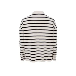 Black Colour BCMILLIA POLO SHIRT - Stribet polo 40781 Off-white fra Black Colour