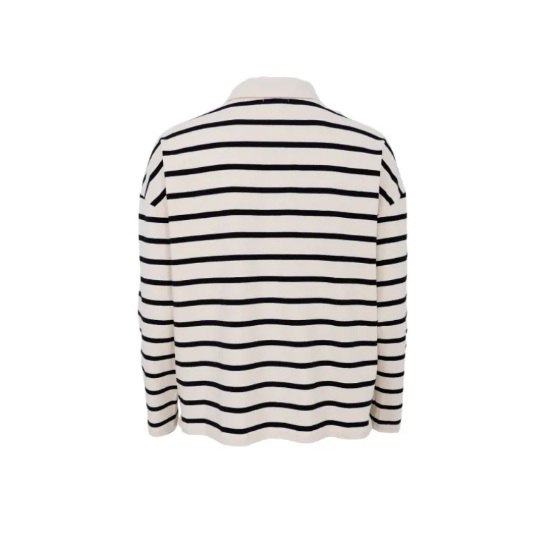 Black Colour BCMILLIA POLO SHIRT - Stribet polo 40781 Off-white fra Black Colour