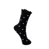 Black Colour BCNERISSA SOCK - Sort strømpe med hvide hjerter 4303 Black fra Black Colour