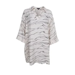 Black Colour BCPENNIE TUNIC - Off-white tunika med sort mønster 40806 Off-White fra Black Colour