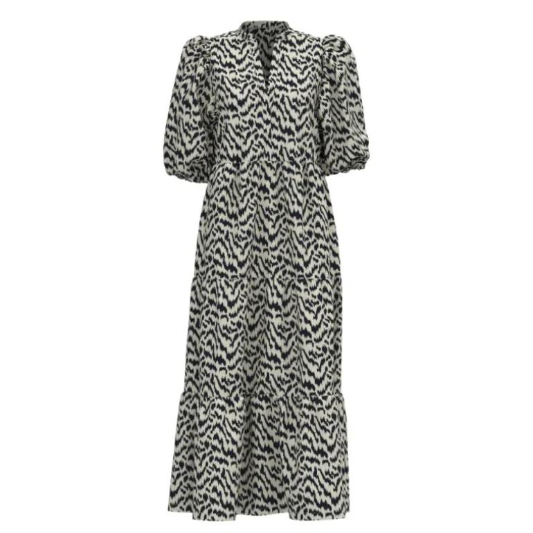 Co'Couture AtziCC Floor Dress - Sort printet lang kjole 36423 Black fra Co'couture