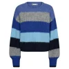 Co'Couture CoralieCC Multi Knit- Strik med blå striber 32175 New Blue fra Co'couture