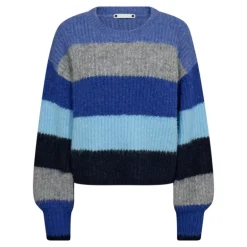 Co'Couture CoralieCC Multi Knit- Strik med blå striber 32175 New Blue fra Co'couture