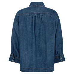 Co'couture DelinaCC Denim SS Shirt - Denim skjorte 35780 Dark Denim fra Co'couture