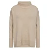 Co'couture MajaCC Slit Roll Neck - Sandfarvet rullekrave strik 32144 Bone fra Co'couture