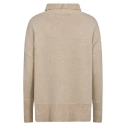 Co'couture MajaCC Slit Roll Neck - Sandfarvet rullekrave strik 32144 Bone fra Co'couture