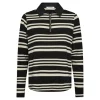 Co'Couture MalucaCC Stripe Polo Blouse - Sort stribet polo bluse 33146 Black fra Co'couture