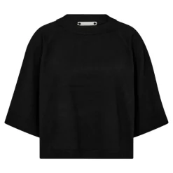 Co'Couture MyCC Shortie Knit - Sort strik med K/Æ 32176 Black fra Co'couture