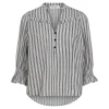 Co'Couture NoraCC Frill SS Blouse Stribet bluse 35798 WhiteBlack fra Co'couture