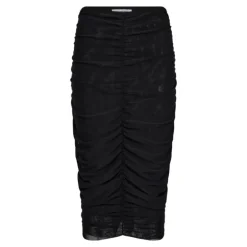 Co'Couture ReaganCC Ruched Skirt - Sort nederdel med elastik 34174 Black fra Co'couture