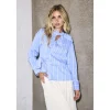 Co'couture ShiraCC Stripe Bow Blouse - Blå stribet bluse 35730 Pale Blue fra Co'couture