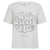 Co'Couture SiaraCC Tee Tee - T-shirt med vinrødt print 33148 WhiteBurgundy fra Co'couture