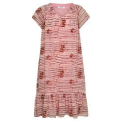 Co'Couture Sunrise Crop TieCC Line Dress - Koral printet kjole 36367 Bublegum fra Co'couture