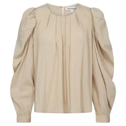 Co'Couture VivaCC Pleat Blouse - Cremefarvet bluse 35739 Powder fra Co'couture