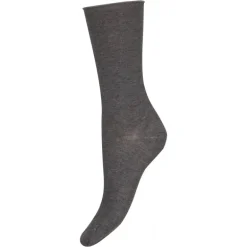 Decoy Ankle Sock Fine Knit - Grå Bambus ankelstrømpe 20345 fra Decoy