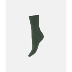 Decoy Ankle sock fine knit Bam - Grøn bambus ankelstrømpe 20345 fra Decoy