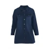 Gozzip Amela Long Denim Jacket - Denim jakke G234039 Dark Blue Denim fra Gozzip