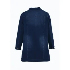 Gozzip Amela Long Denim Jacket - Denim jakke G234039 Dark Blue Denim fra Gozzip