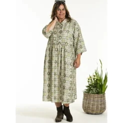 Gozzip GAnn-Louise Dress - Grøn printet kjole G252051 Green Print fra Gozzip