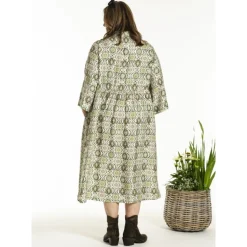 Gozzip GAnn-Louise Dress - Grøn printet kjole G252051 Green Print fra Gozzip