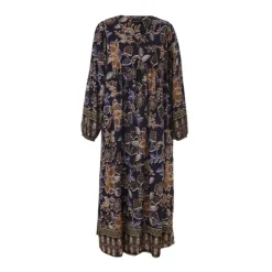 Gozzip GBetine Dress - Marineblå/sand printet kjole G246057 Border Print fra Gozzip