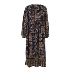 Gozzip GBetine Dress - Marineblå/sand printet kjole G246057 Border Print fra Gozzip
