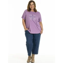 Gozzip GBirka - Lilla t-shirt med print G251019 Orchid fra Gozzip