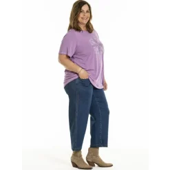 Gozzip GBirka - Lilla t-shirt med print G251019 Orchid fra Gozzip