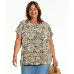 Gozzip GDorthea Blouse - Grøn printet bluse G252044 Green Print fra Gozzip