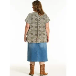 Gozzip GDorthea Blouse - Grøn printet bluse G252044 Green Print fra Gozzip