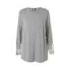 Gozzip GEmira Long T-shirt with lace - Grå T-shirt G236003 Grey Melange fra Gozzip