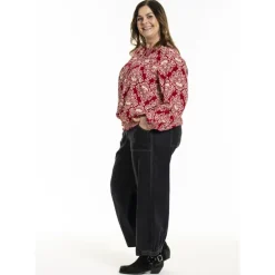 Gozzip GGabriella Blouse - Rød printet bluse G246039 Red Print fra Gozzip