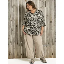 Gozzip GGhita Blouse - Sort/hvid printet bluse G251002 Black/Offwhite fra Gozzip