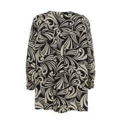 Gozzip GGhita Blouse - Sort/hvid printet bluse G251002 Black/Offwhite fra Gozzip