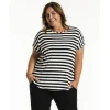 Gozzip GGitte T-shirt - Sort/hvid stribet G252082 Black fra Gozzip